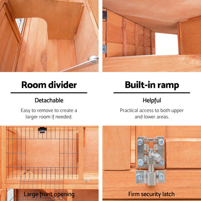 i.Pet Chicken Coop Rabbit Hutch 88cm x 40cm x 76cm Large Chicken Coop House Run Wooden Cage Outdoor - view 5