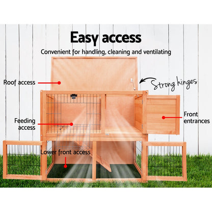 i.Pet Chicken Coop Rabbit Hutch 88cm x 40cm x 76cm Large Chicken Coop House Run Wooden Cage Outdoor - view 6
