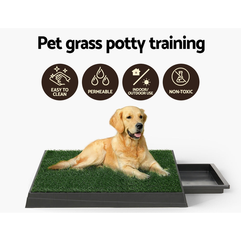 i.Pet Pet Training Pad Dog Potty Toilet Large Portable With Tray Grass 2 Mats - view 4