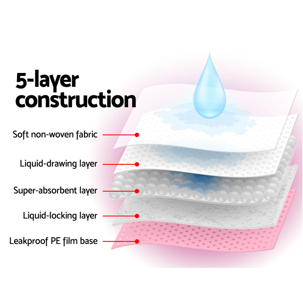 i.Pet Pet Training Pads 400pcs 60x60cm Puppy Dog Toilet Pee Indoor Super Absorbent Pink - view 5