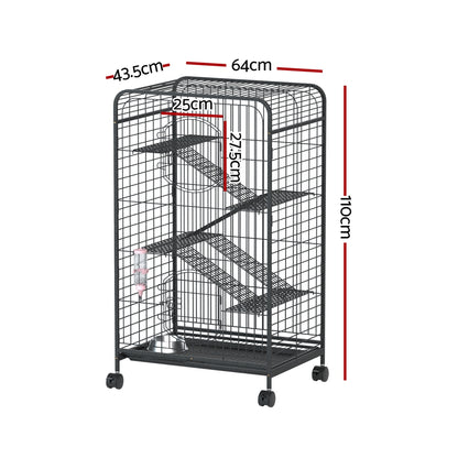 i.Pet Rabbit Cage Indoor Hutch Guinea Pig Bird Ferret Cat Hamster 110cm 4 Level - view 2