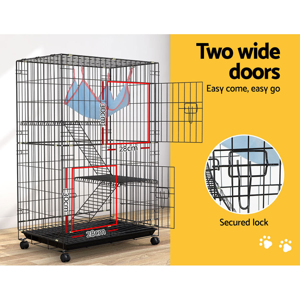 i.Pet Rabbit Cage 100cm Hutch 3 Level Indoor Guinea Pig Ferret - view 6