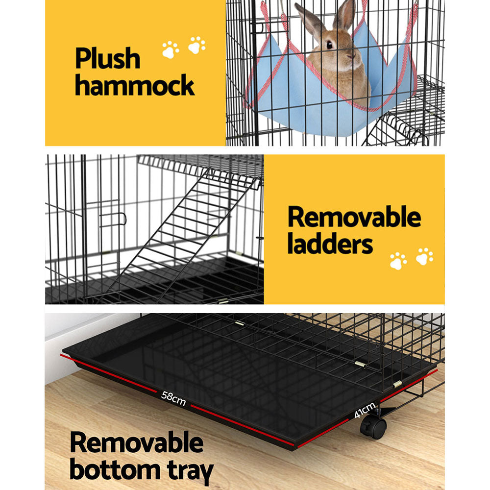 i.Pet Rabbit Cage 100cm Hutch 3 Level Indoor Guinea Pig Ferret - view 7