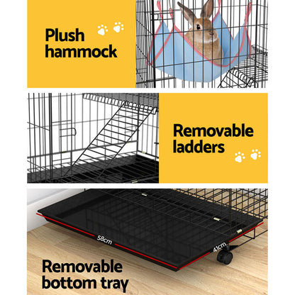 i.Pet Rabbit Cage 100cm Hutch 3 Level Indoor Guinea Pig Ferret - view 7