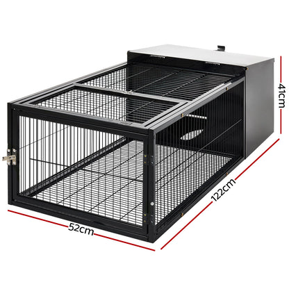 i.Pet Rabbit Cage 122x52cm Hutch Enclosure Carrier Metal - view 2