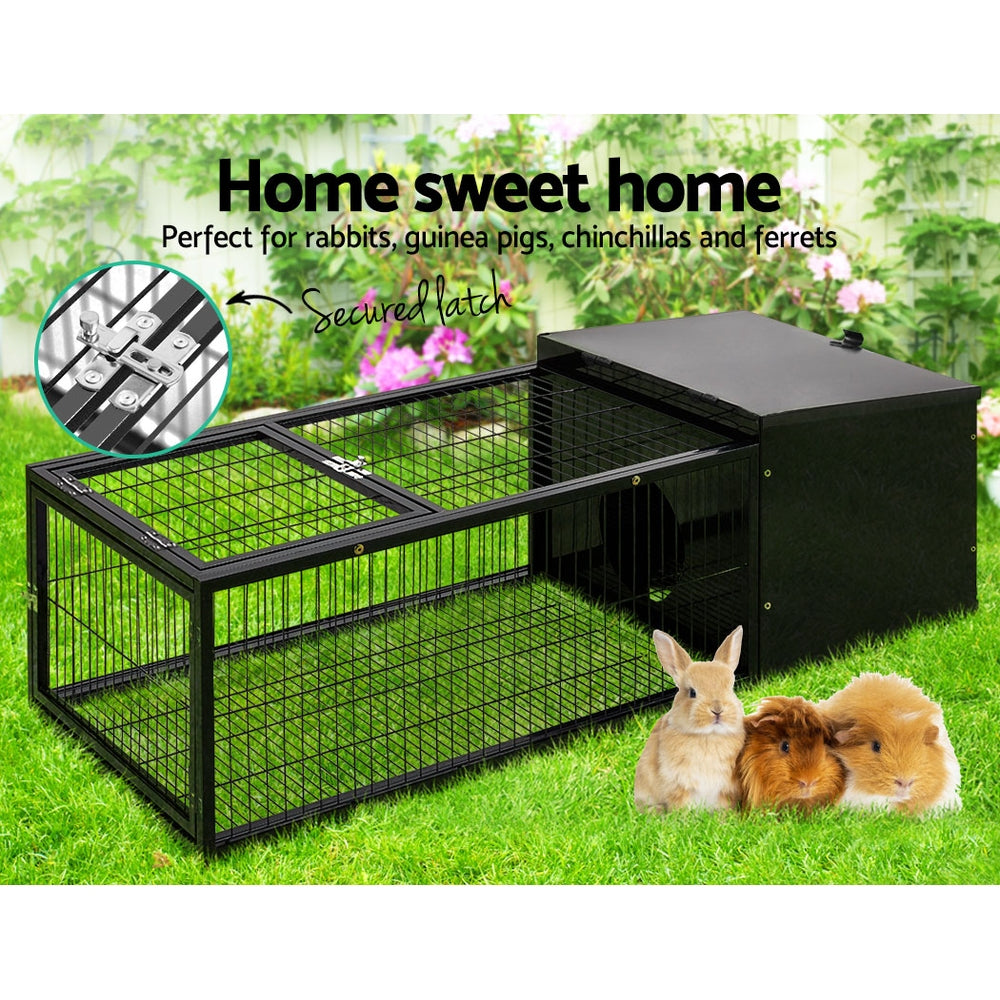 i.Pet Rabbit Cage 122x52cm Hutch Enclosure Carrier Metal - view 3