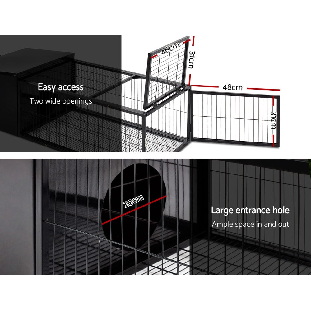 i.Pet Rabbit Cage 122x52cm Hutch Enclosure Carrier Metal - view 5