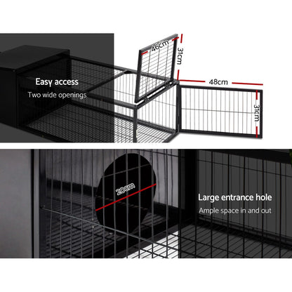 i.Pet Rabbit Cage 122x52cm Hutch Enclosure Carrier Metal - view 5