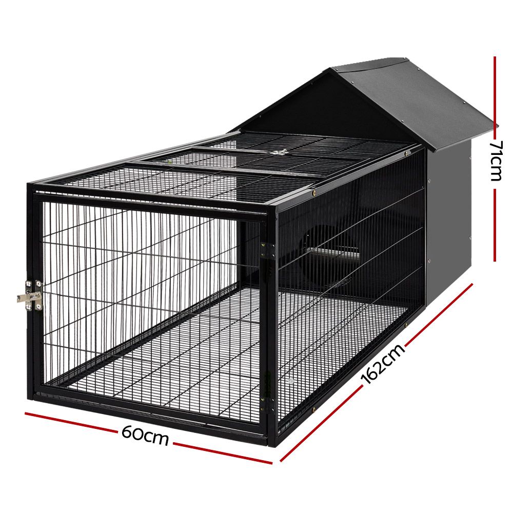 i.Pet Rabbit Cage Hutch 162x60cm Enclosure Metal - view 2
