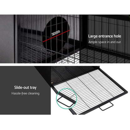 i.Pet Rabbit Cage Hutch 162x60cm Enclosure Metal - view 6