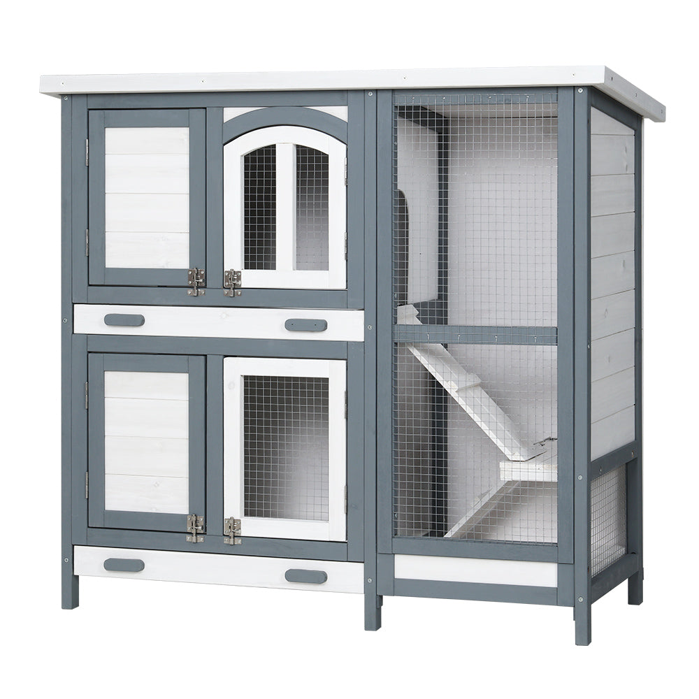 i.Pet Rabbit Hutch Chicken Coop 98cm x 45cm x 92cm Chicken Coop Large Wooden House Run Cage Outdoor - view 7