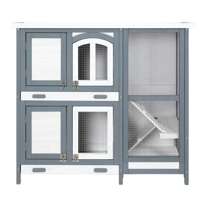i.Pet Rabbit Hutch Chicken Coop 98cm x 45cm x 92cm Chicken Coop Large Wooden House Run Cage Outdoor - view 3