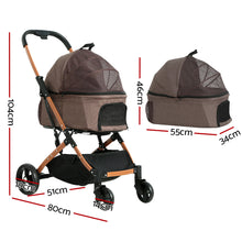 i.Pet Pet Stroller Dog Pram Large Cat Carrier Travel Foldable 4 Wheels Pushchair Double - view 2