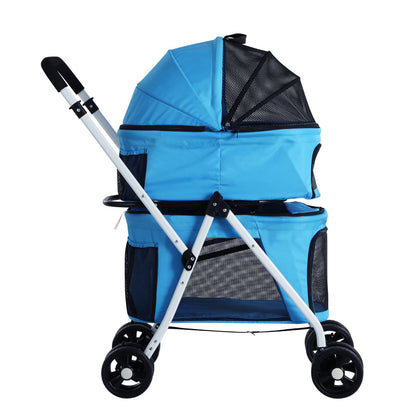 i.Pet Pet Stroller Dog Pram Large Cat Carrier Travel Foldable 4 Wheels Double - view 4