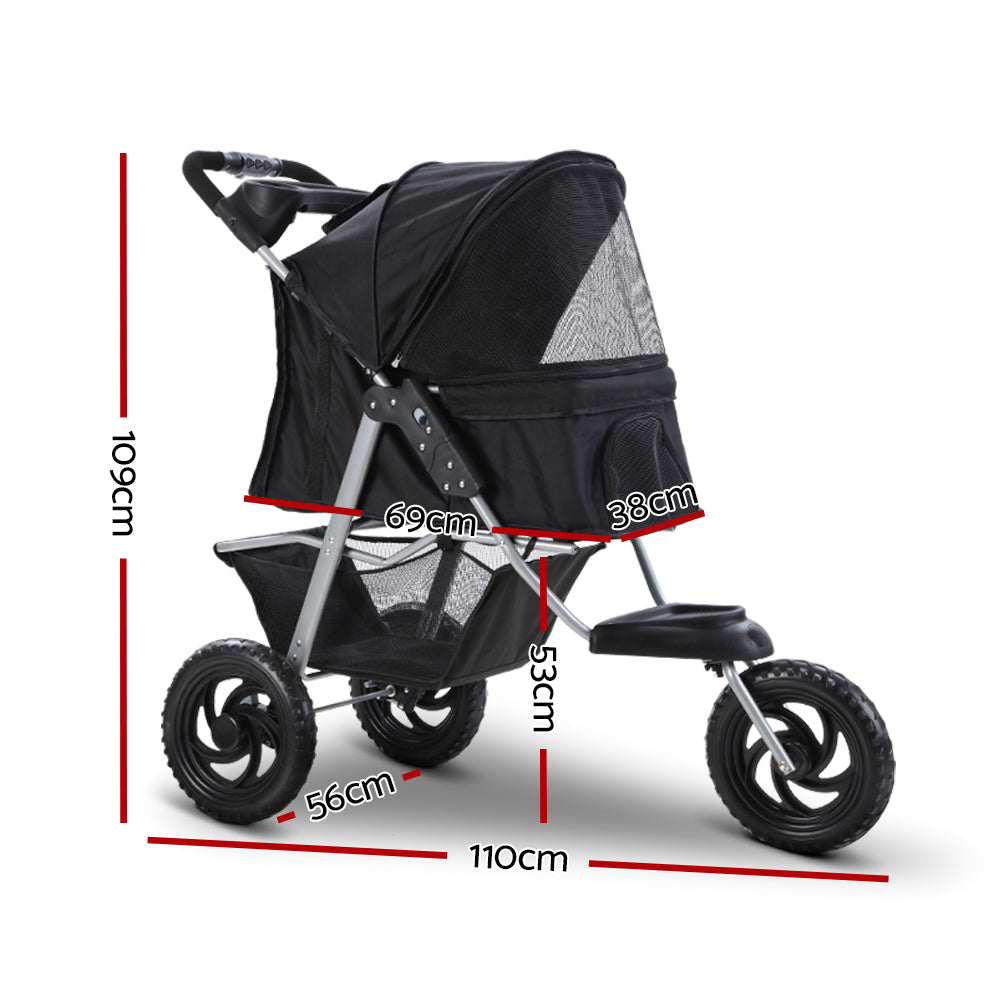 i.Pet Pet Stroller Dog Pram Large Cat Carrier Travel 3 Wheels Foldable Pushchair - view 2