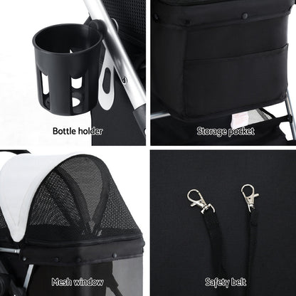 i.Pet Pet Stroller Pram Dog Cat Carrier Cage Large Travel Pushchair Foldable 4 Wheels - view 7
