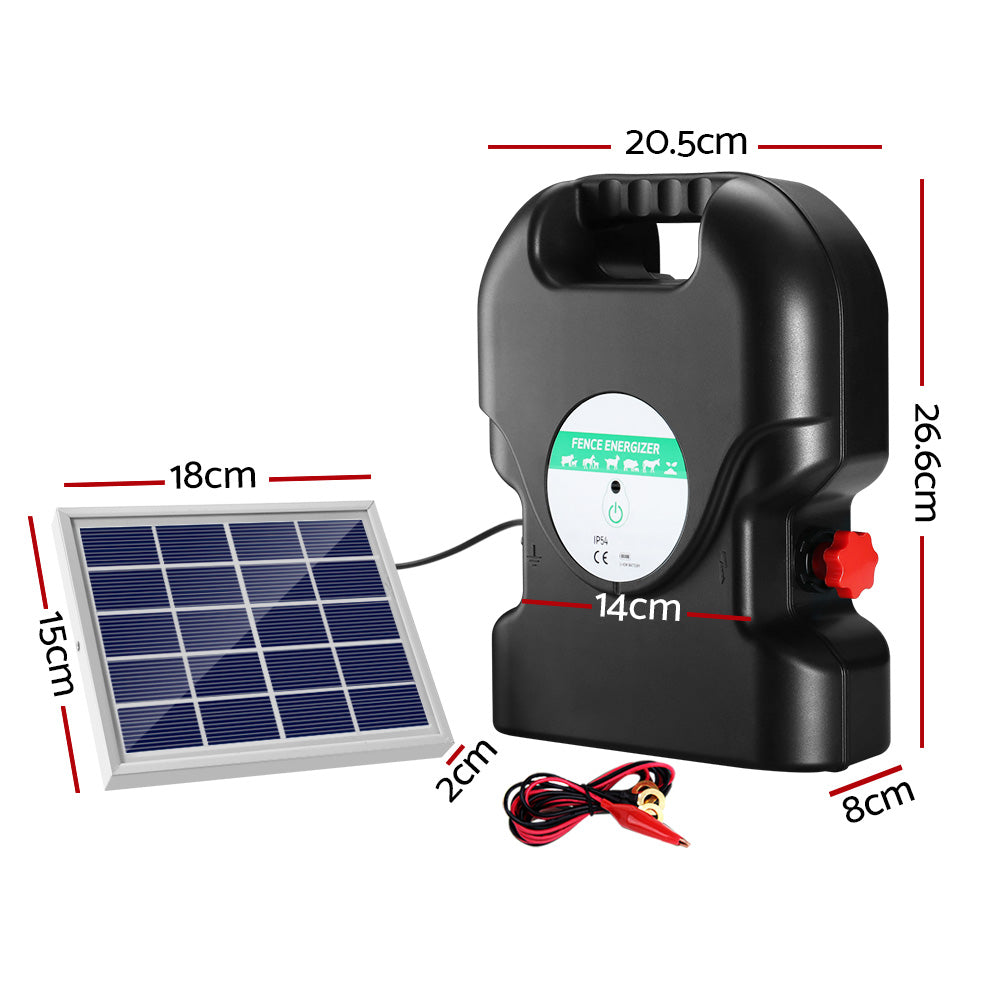 Giantz Fence Energiser 20KM Solar Powered 1.2J Electric - view 2