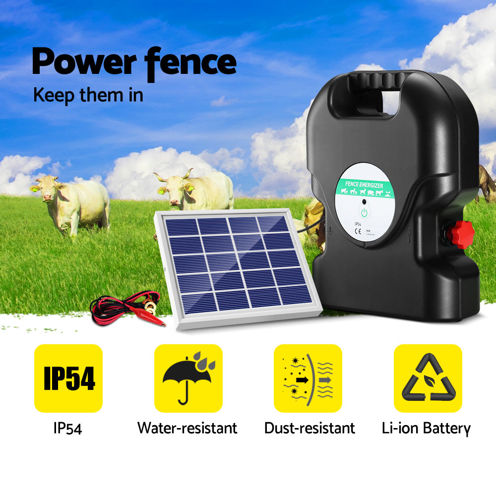 Giantz Fence Energiser 20KM Solar Powered 1.2J Electric - view 4