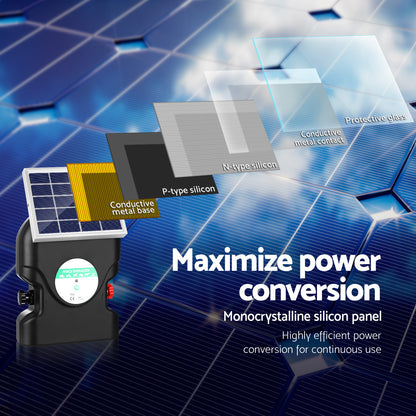 Giantz Fence Energiser 20KM Solar Powered 1.2J Electric - view 6