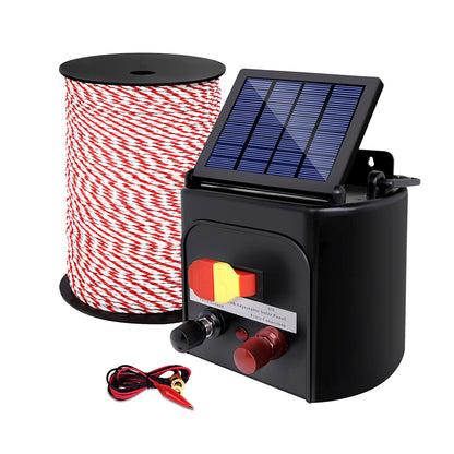 Giantz Fence Energiser 5KM Solar Powered Electric 500M Poly Rope - view 3
