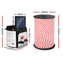 Giantz Fence Energiser 8KM Solar Powered Electric 500M Poly Rope - view 2