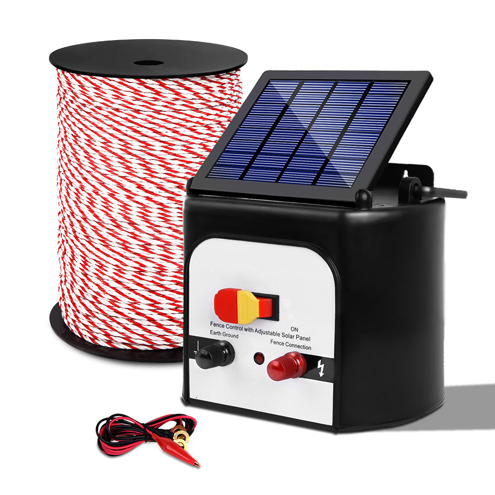 Giantz Fence Energiser 8KM Solar Powered Electric 500M Poly Rope - view 3