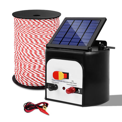 Giantz Fence Energiser 8KM Solar Powered Electric 500M Poly Rope - view 3
