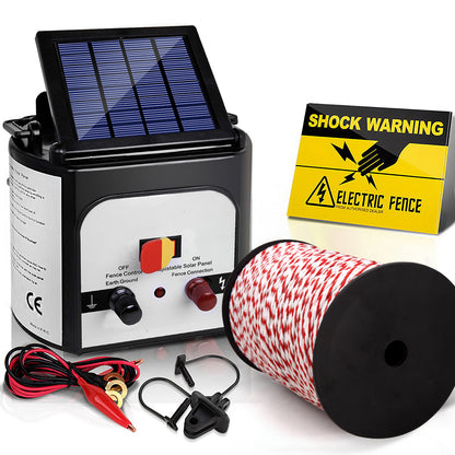 Giantz Fence Energiser 8KM Solar Powered Electric 500M Poly Rope - view 7