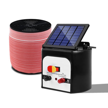 Giantz Fence Energiser 8KM Solar Powered Electric 1200M Poly Tape - view 3