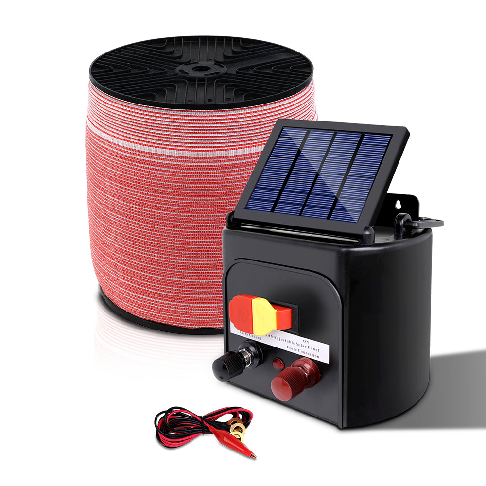 Giantz Fence Energiser 3KM Solar Powered Electric 2000M Poly Tape - view 3