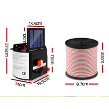 Giantz Fence Energiser 5KM Solar Powered Electric 400M Poly Tape Insulator - view 2