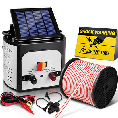 Giantz Fence Energiser 8KM Solar Powered Electric 400M Poly Tape Insulator - view 8