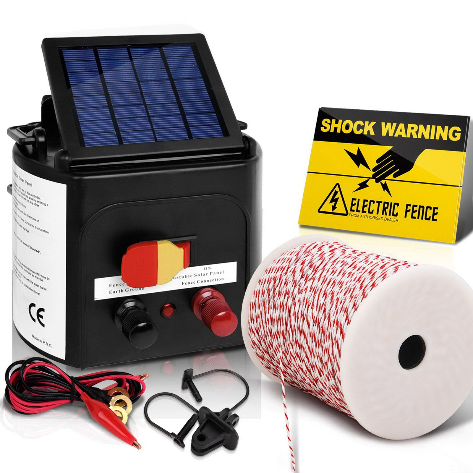 Giantz Fence Energiser 3KM Solar Powered Electric 500M Poly Wire Insulator - view 8