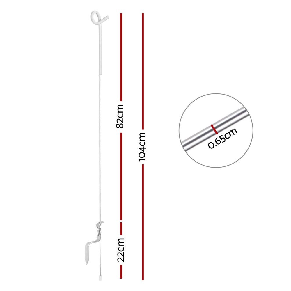 Giantz 20x Electric Fence Pigtail Posts Steel Tape Fencing - view 2