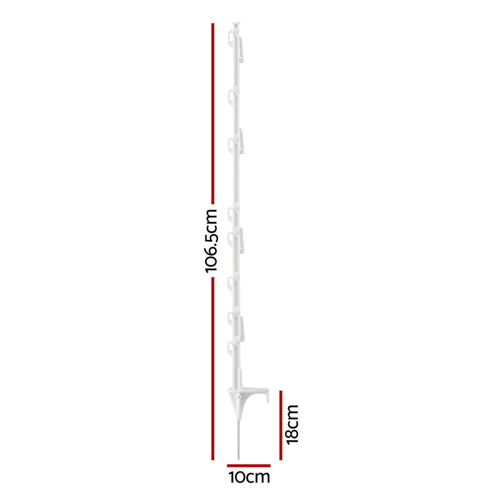 Giantz Electric Fence Posts 20pcs Electric Fence Poly White - view 2