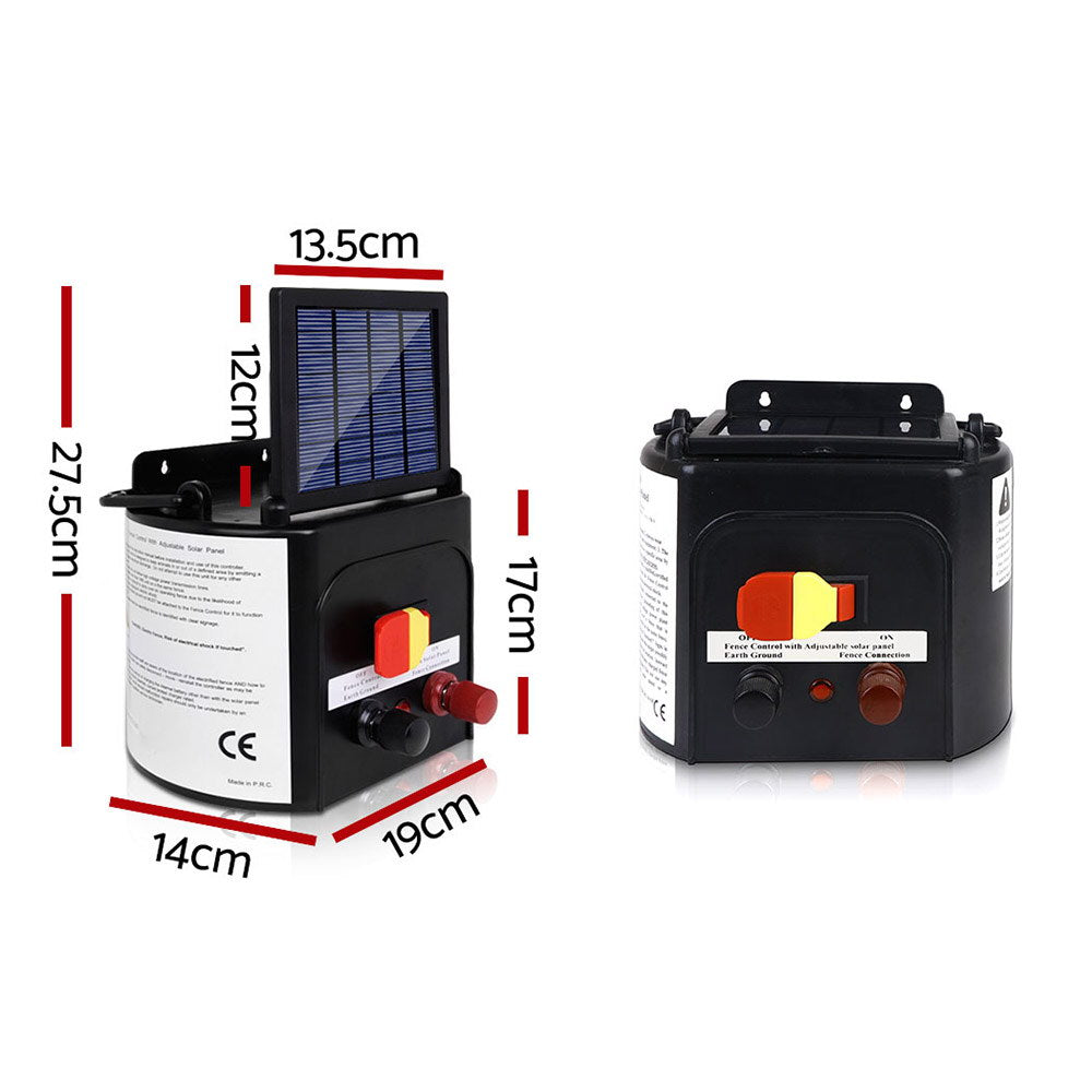 Giantz Fence Energiser 3KM Solar Powered 0.1J Electric Fencing Charger - view 2