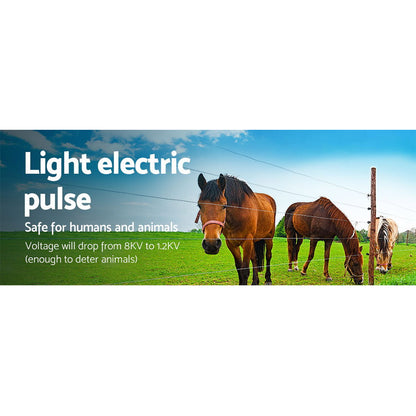 Giantz Fence Energiser 3KM Solar Powered 0.1J Electric Fencing Charger - view 5