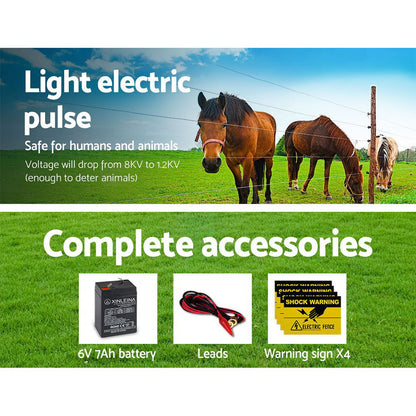 Giantz Fence Energiser 8KM Solar Powered 0.3J Electric Fencing Charger - view 6