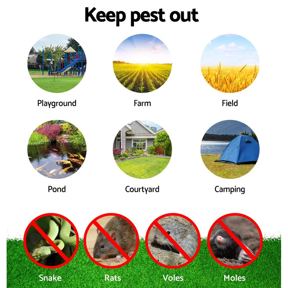 10X Solar LED Snake Repeller Multi Pulse Plus Ultrasonic Pest Rodent Repellent - view 6