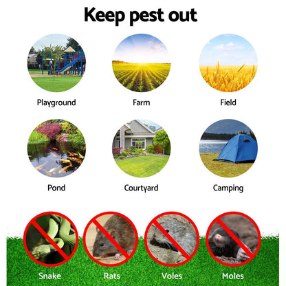 10X Solar LED Snake Repeller Multi Pulse Plus Ultrasonic Pest Rodent Repellent - view 6