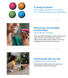 Tech4Pets 4-Pack Talking Buttons for Interactive Pet Communication - view 2