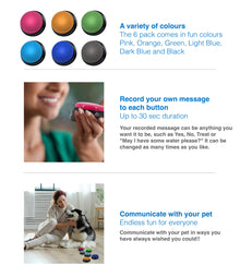 Tech4Pets 6-Pack Talking Buttons for Interactive Pet Communication - view 2