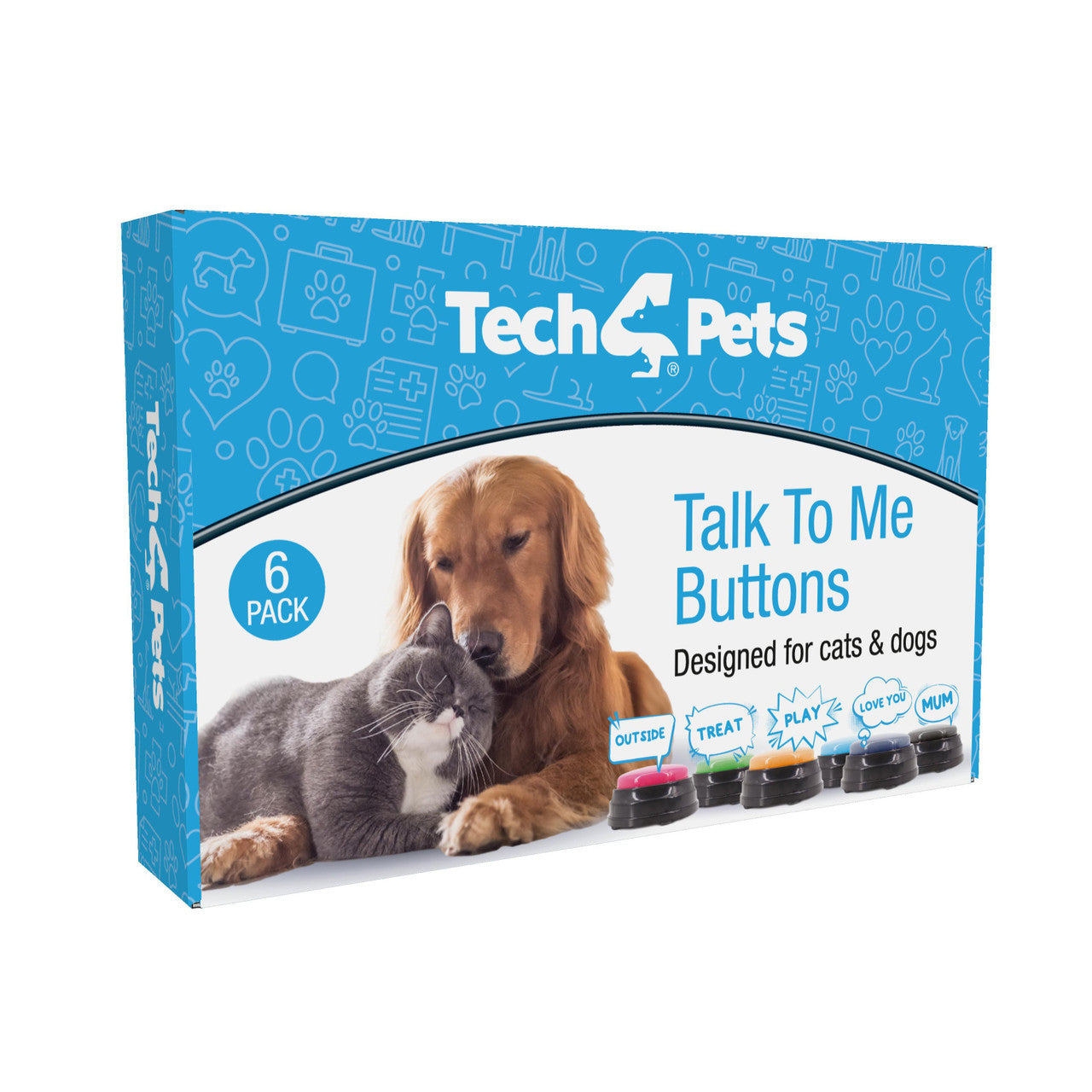 Tech4Pets 6-Pack Talking Buttons for Interactive Pet Communication - view 7