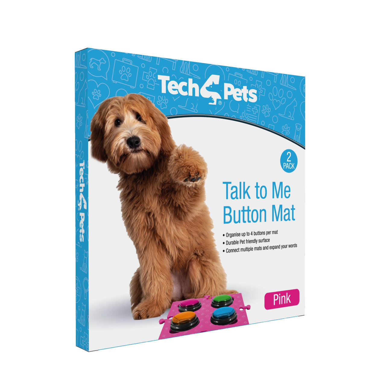 Tech4Pets Pink Mat 2-Pack for Talking Buttons & Floor - view 6