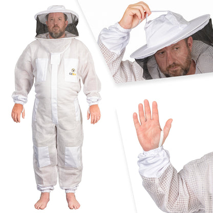 Beekeeping Bee Full Suit 3 Layer Mesh Ultra Cool Ventilated Round Head Beekeeping Protective Gear SIZE M - view 3