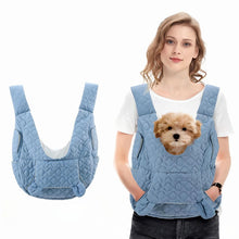 Pet Chest Carrier Front-Facing Backpack Small Dog Cat Breathable Carrier Hands-Free Sling(BLUE)