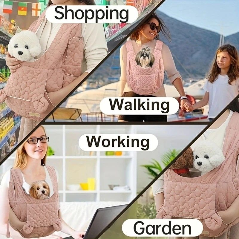 Pet Chest Carrier Front-Facing Backpack Small Dog Cat Breathable Carrier Hands-Free Sling(khaki) - view 5