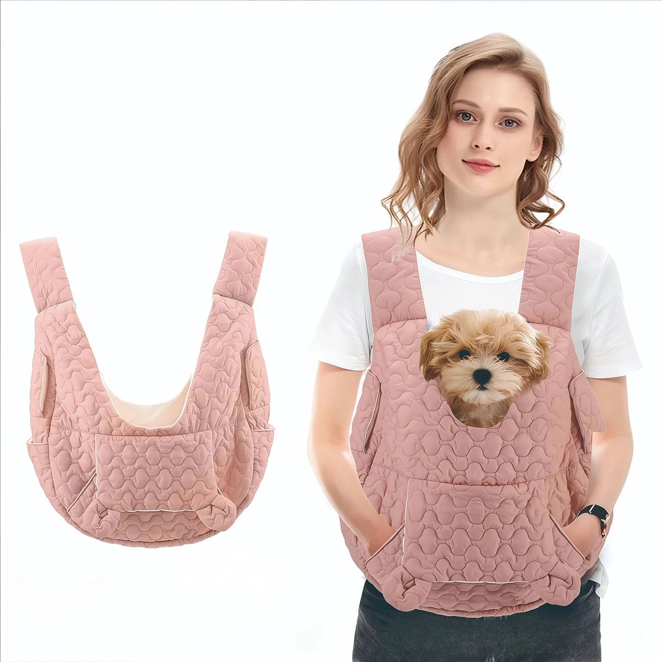 Pet Chest Carrier Front-Facing Backpack Small Dog Cat Breathable Carrier Hands-Free Sling(khaki) - view 9