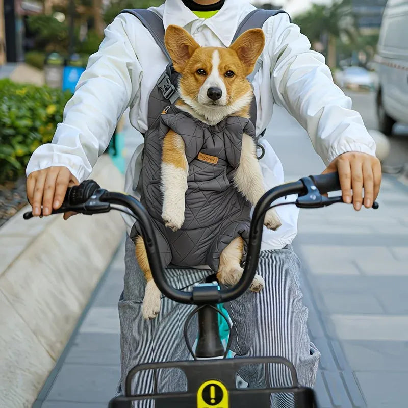 Winter Pet Front Pack: Warm, Lightweight, Hands-Free, Cozy Companion for Every Journey/GREY - view 3