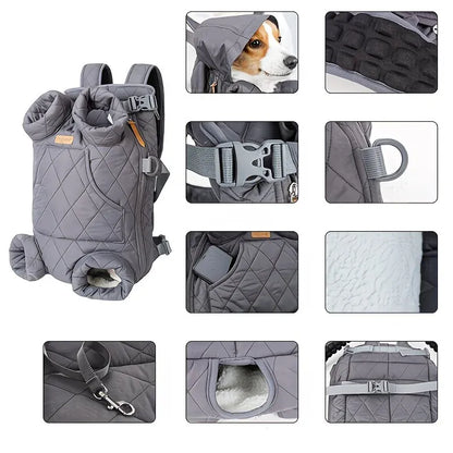 Winter Pet Front Pack: Warm, Lightweight, Hands-Free, Cozy Companion for Every Journey/GREY - view 5